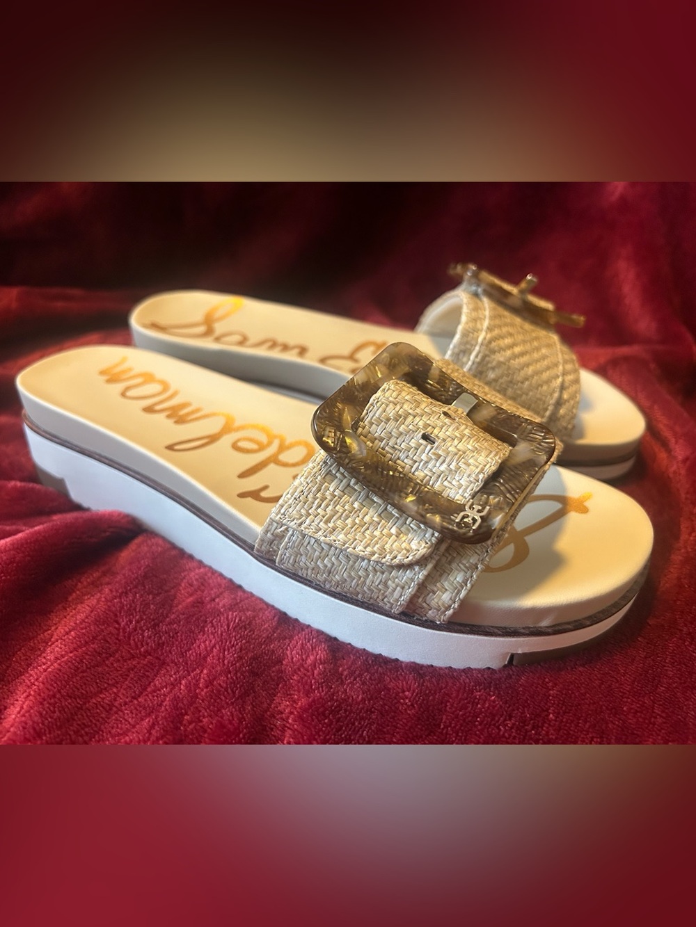Sam Edelman Ariane Eggshell Woven Slide Sandals 6.5 NWT - Picture 1 of 12